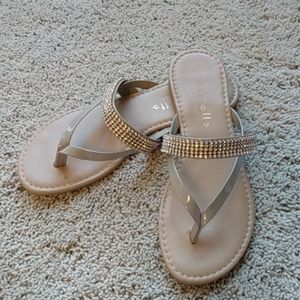 Rhinestone strap sandals